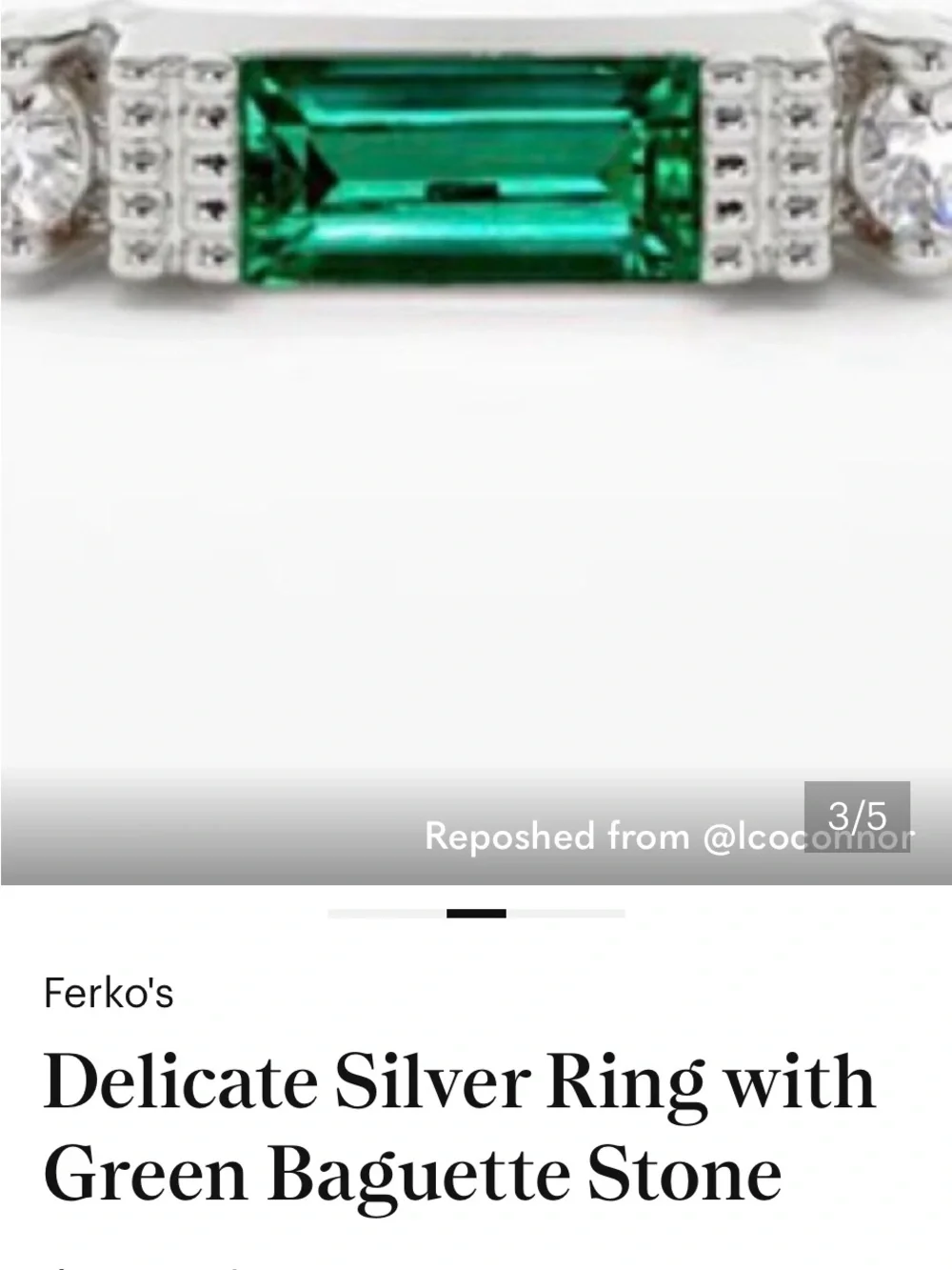 Green Gemstone Sterling Ring with Side Accents